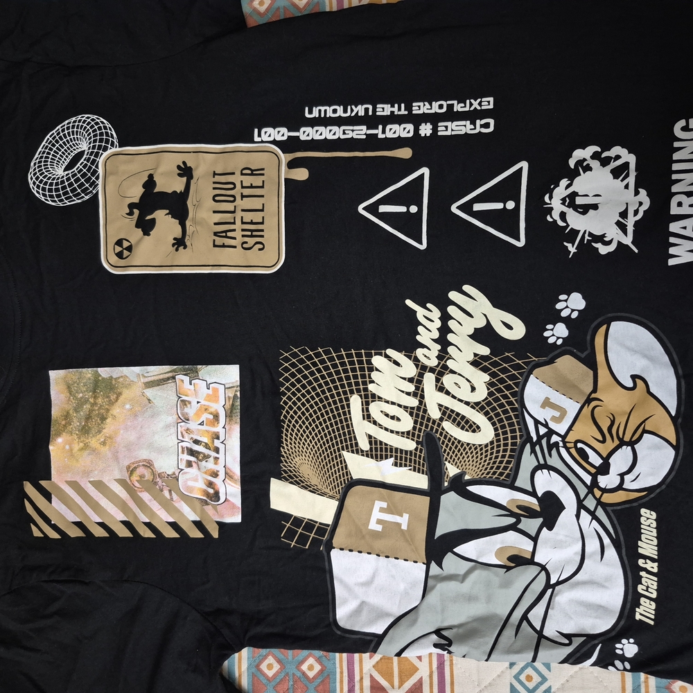 Black Tom and Jerry Graphic T-Shirt